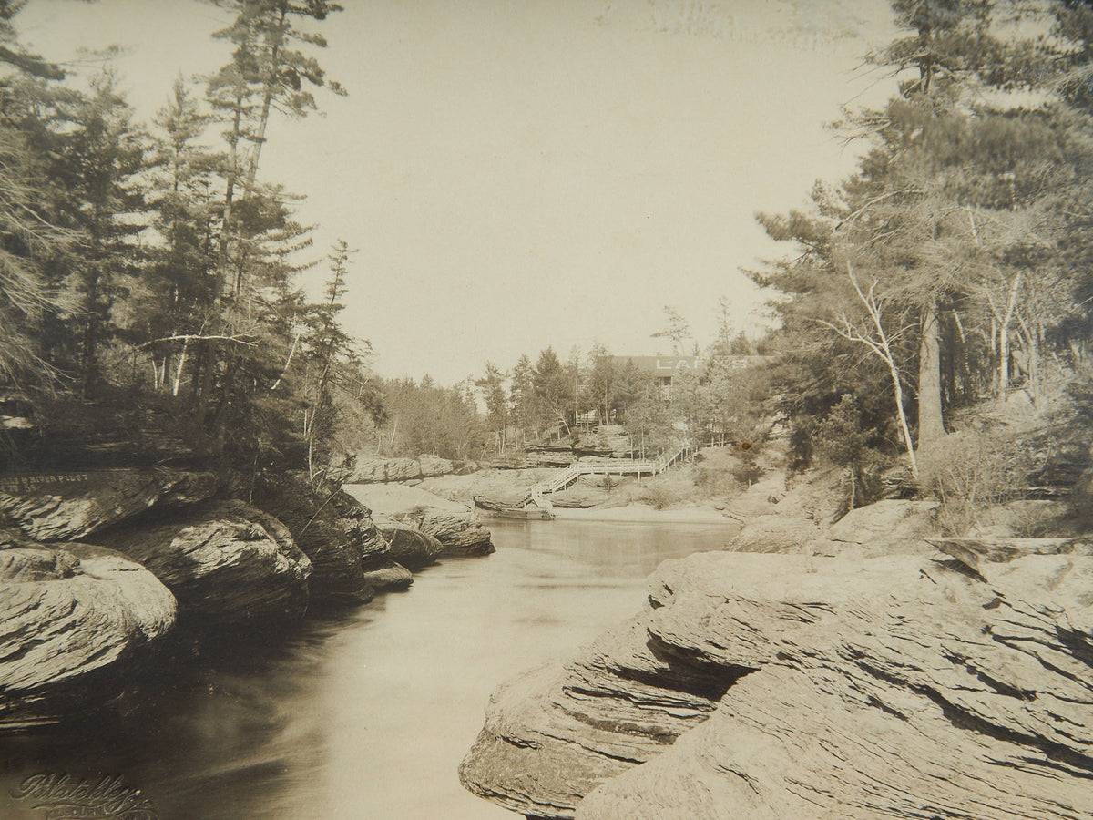 WS Blatchley Stereoscopic Photograph of the Wisconsin River
