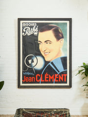 Large Original French Vintage Poster Jean Clement Disques Pathe