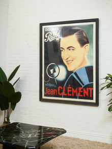 Large Original French Vintage Poster Jean Clement Disques Pathe