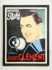 Large Original French Vintage Poster Jean Clement Disques Pathe