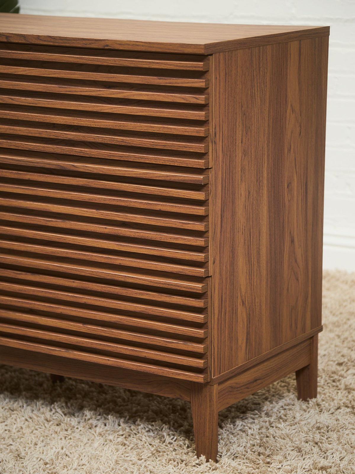Compact Slat 6 Drawer Dresser