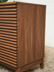 Compact Slat 6 Drawer Dresser