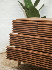 Compact Slat 6 Drawer Dresser