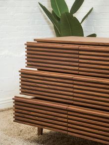 Compact Slat 6 Drawer Dresser