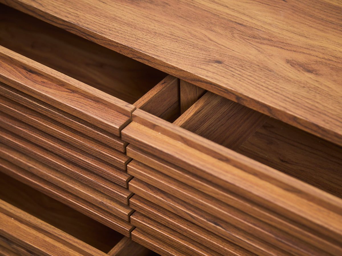 Compact Slat 6 Drawer Dresser