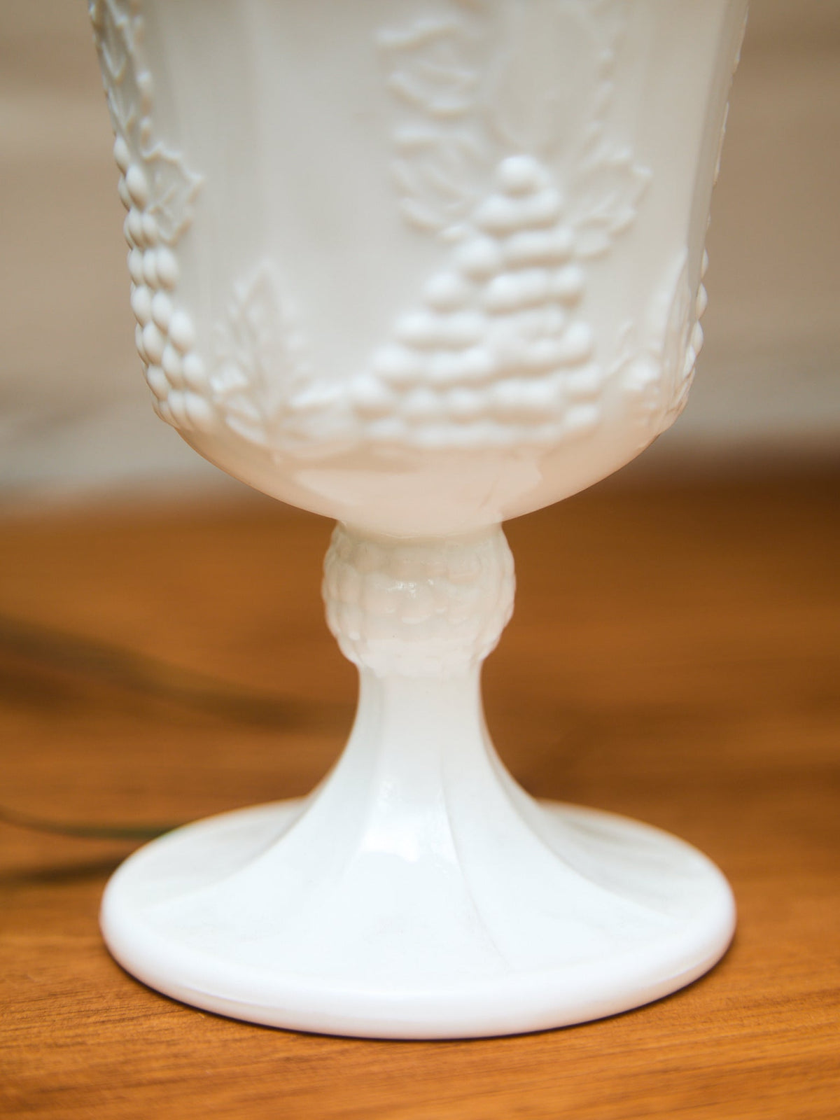 Milk Glass with Grapes Goblet