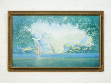 c. 1925 Art Deco Large Robert Atkinson Fox Dawn Lithograph Gold Wood Frame
