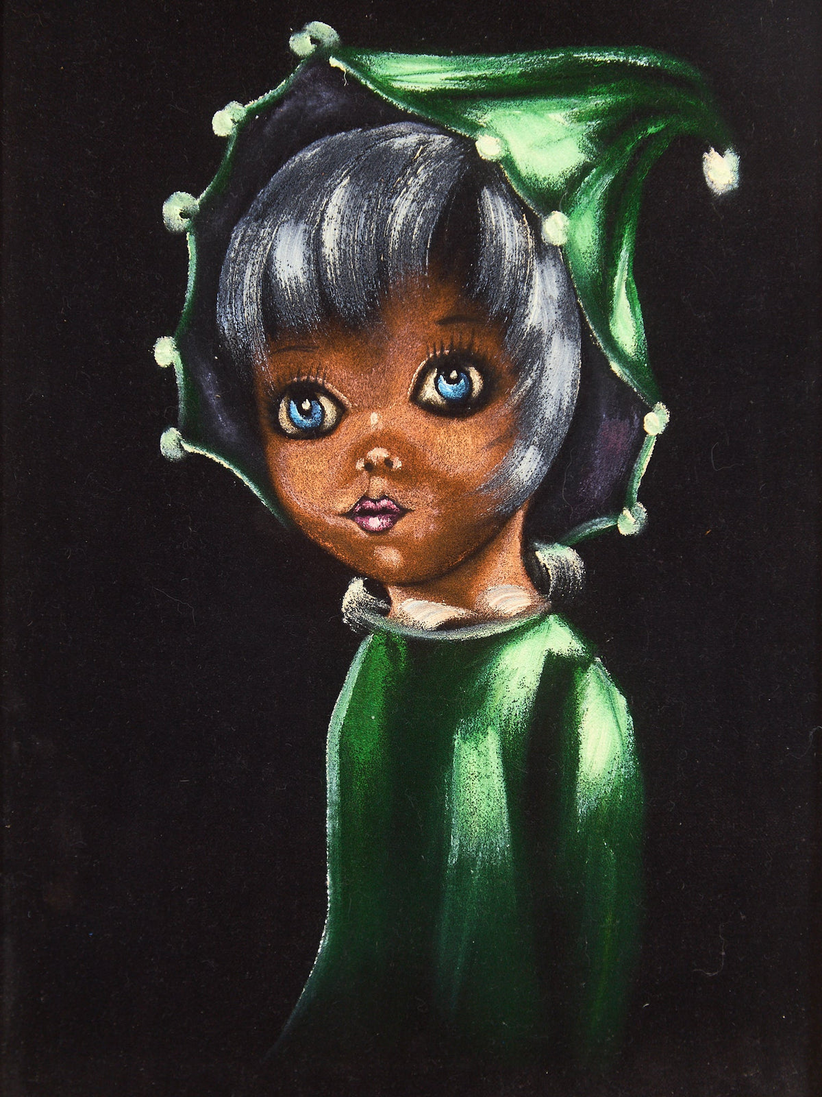1970’s Black Velvet Jester Painting