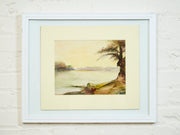 Wind-Swept Pines Watercolor and Gouache Watercolor by Tim Campbell