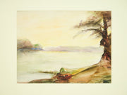 Wind-Swept Pines Watercolor and Gouache Watercolor by Tim Campbell