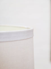 Mid-Century White Ceramic Table Lamp with Brass Base