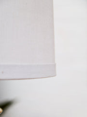 Mid-Century White Ceramic Table Lamp with Brass Base