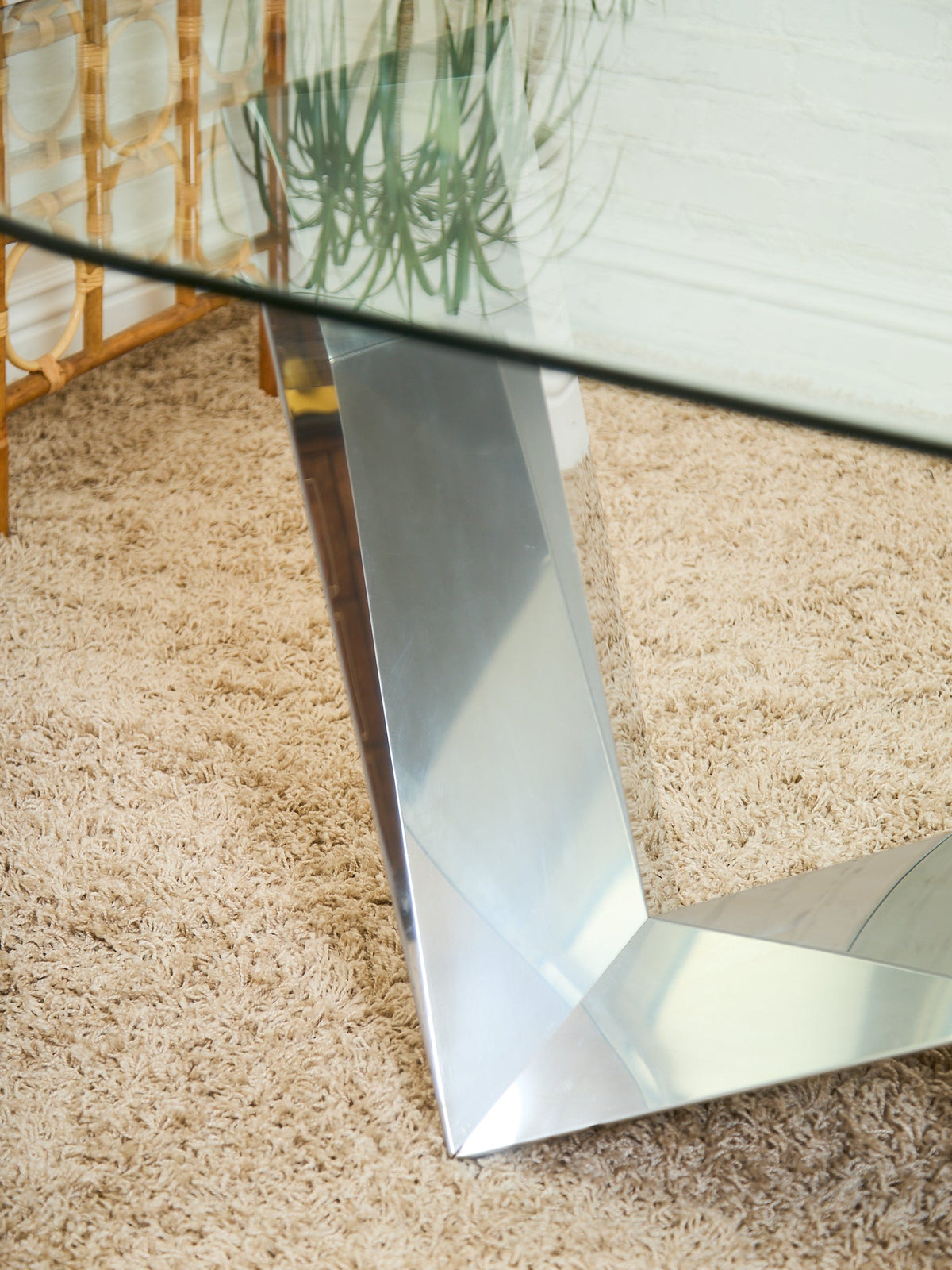 Italian Large Oval Table Cattellan Black Marble Steel and Crystal