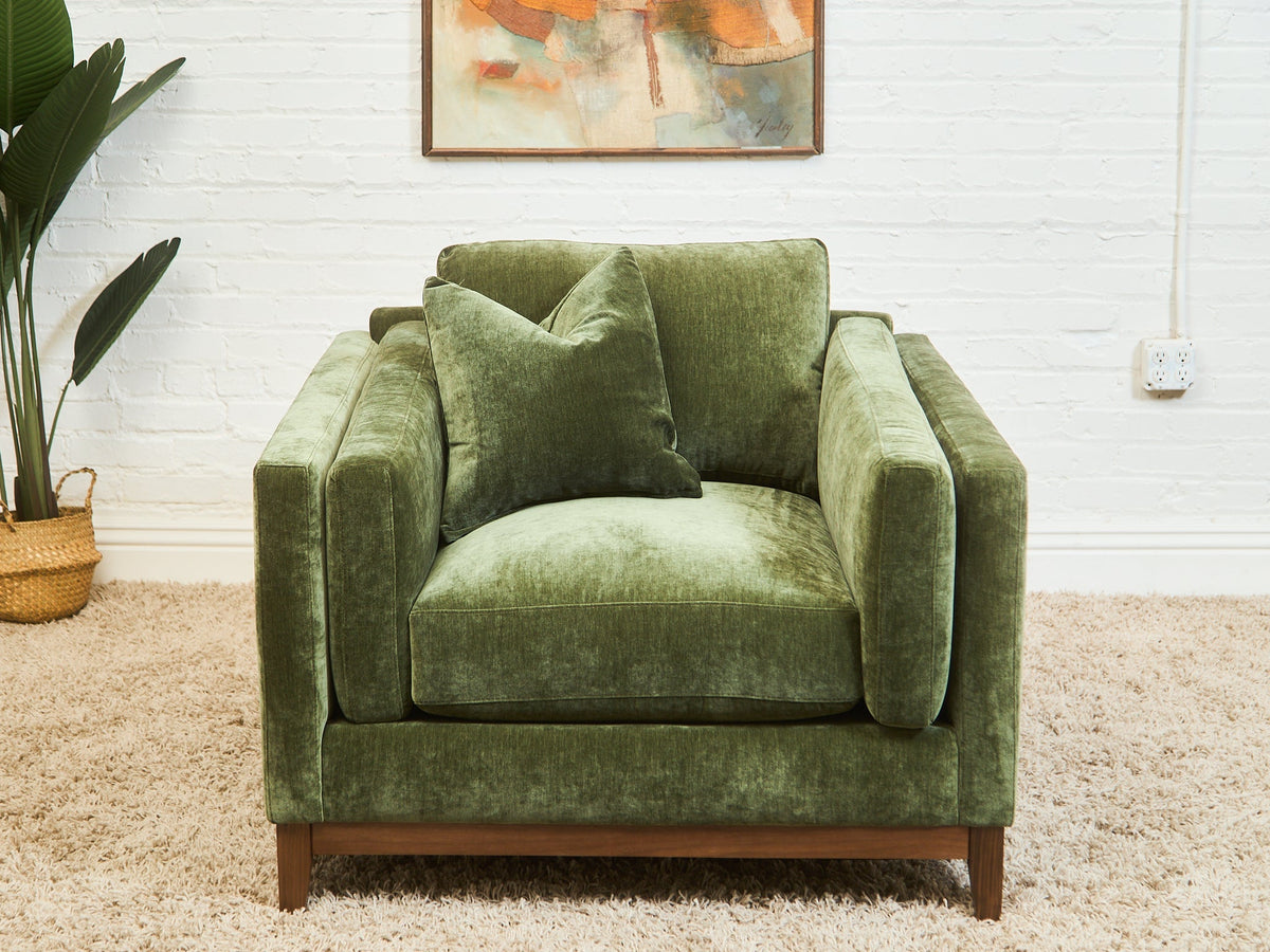 Lisette Armchair in Olive Moss