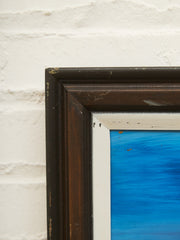 1970’s Sailboat Paintings in Blue Signed by E