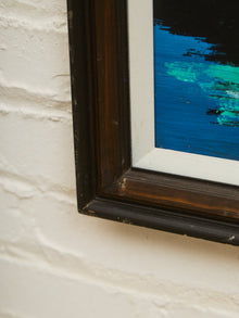 1970’s Sailboat Paintings in Blue Signed by E