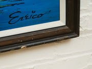 1970’s Sailboat Paintings in Blue Signed by E