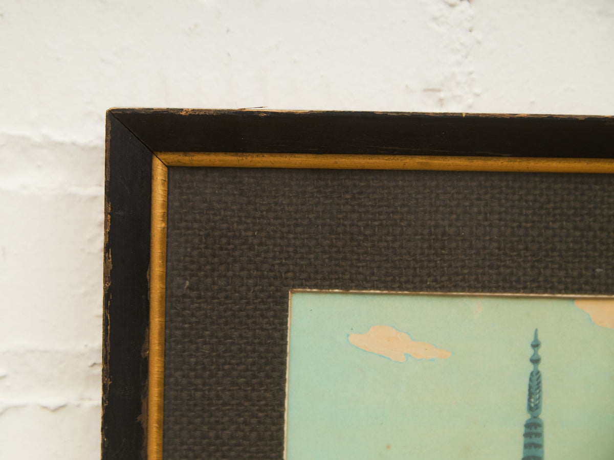 Vintage Japanese Woodblock print Framed