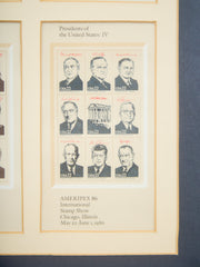 1986 Ameripex '86 United States postage stamps, Scott #2216-19 Framed