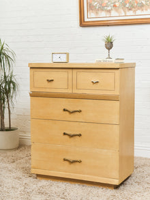 Blonde Vintage Highboy Dresser
