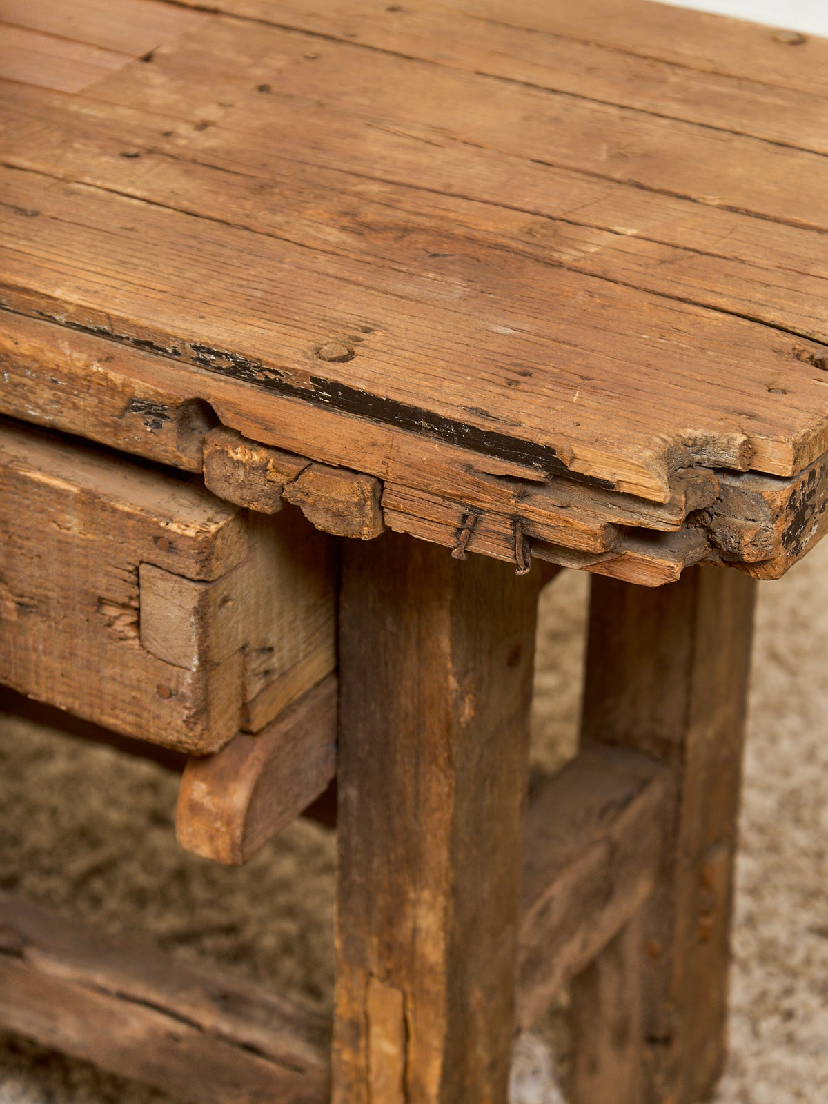 French utilitarian Rustic Antique Desk
