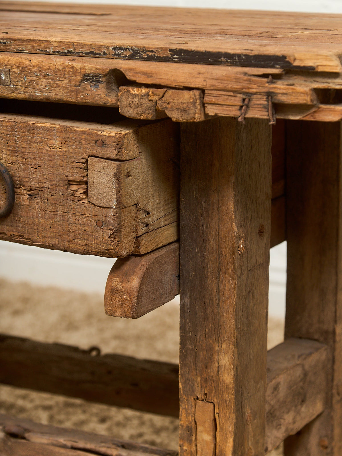French utilitarian Rustic Antique Desk