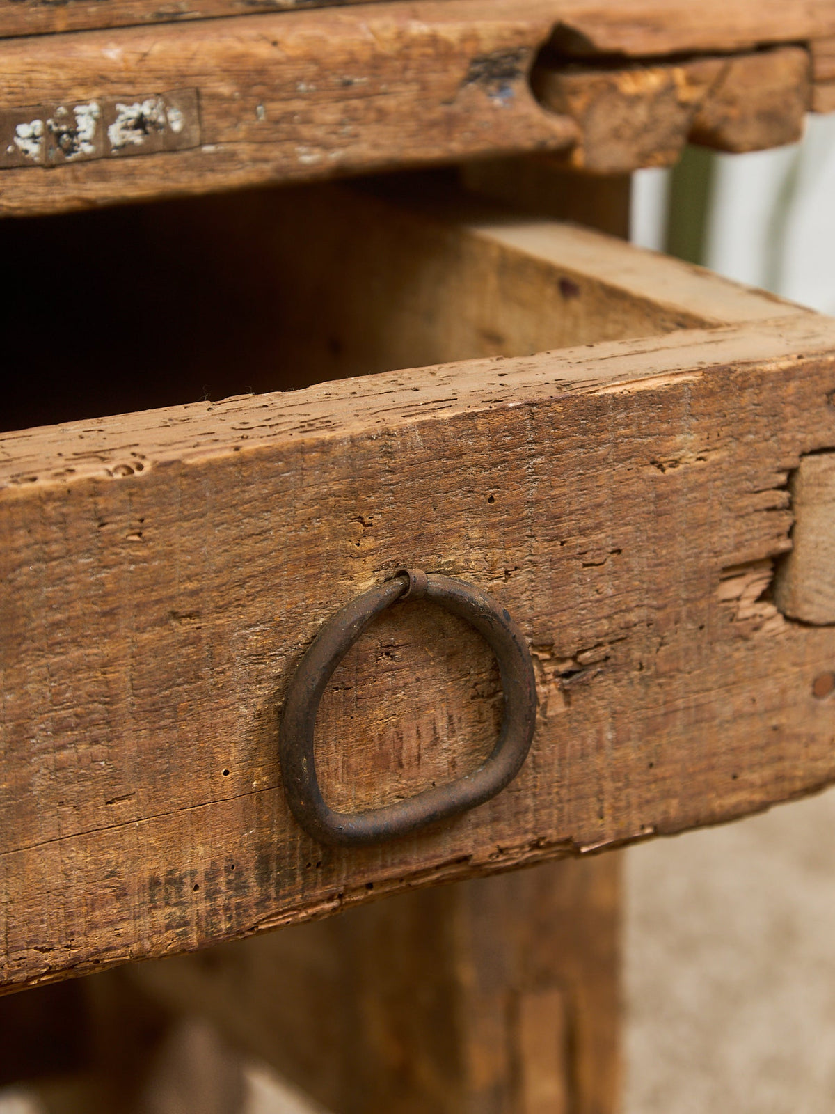 French utilitarian Rustic Antique Desk