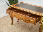 19th Century Antique Louis XV Style Bureau Plat Writing Table Bronze