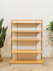 Vintage Double-Sided Adjustable Library Bookcase