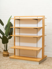 Vintage Double-Sided Adjustable Library Bookcase