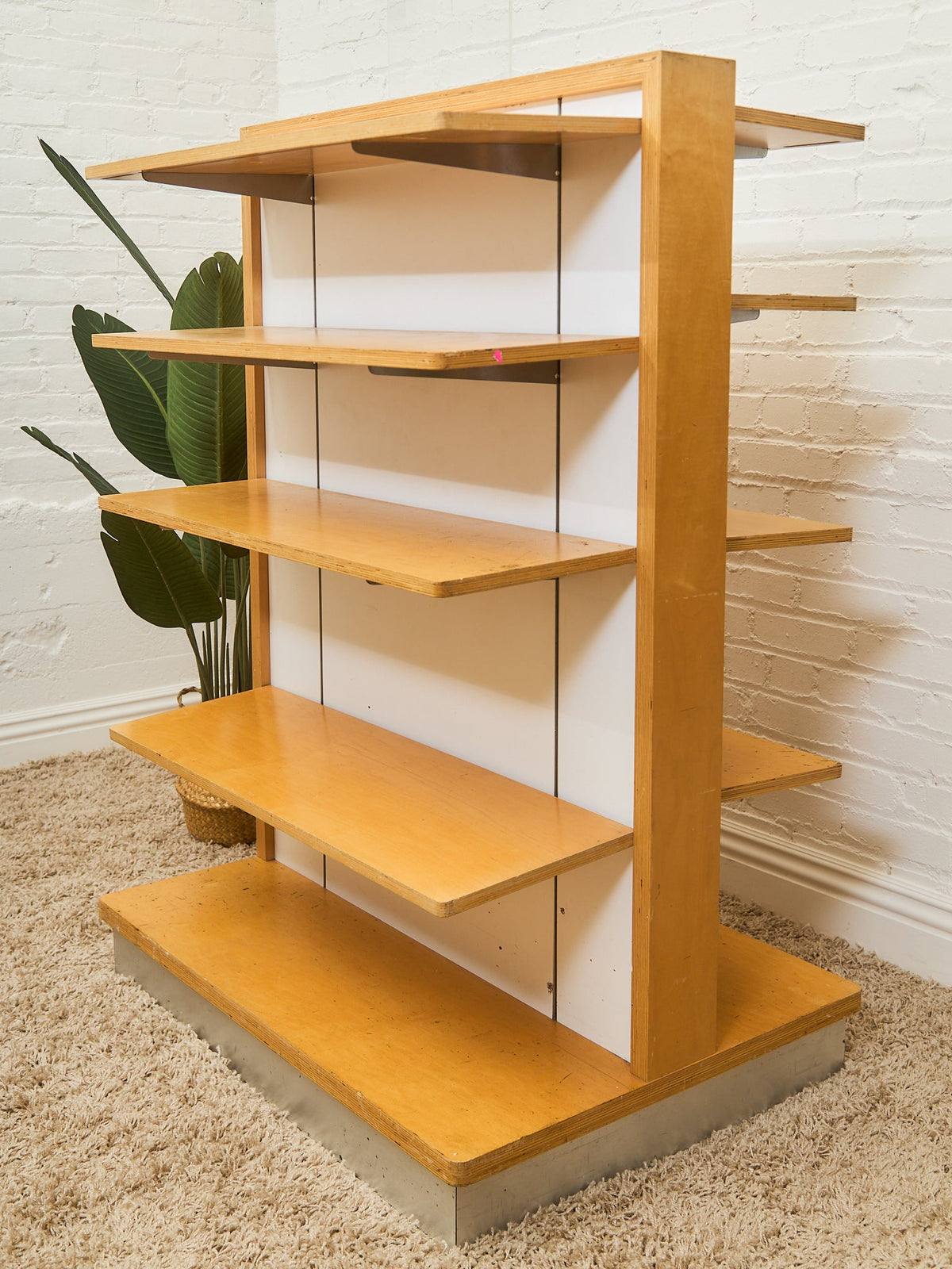 Vintage Double-Sided Adjustable Library Bookcase