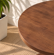 Soren Pedestal Side Table in Warm Chesnut