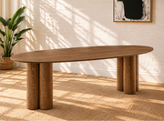 Stella Sculptural Oval Table in Walnut