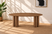 Stella Sculptural Oval Table in Walnut