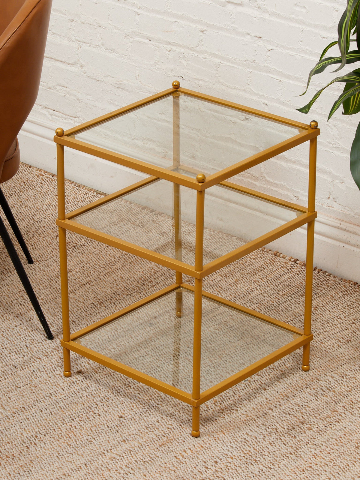 Gold Three Level Side Table
