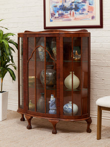 English Walnut Antique Curio