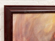 Inner Weather Atmospheric Abstract Painting in Blush Lavender and Cream