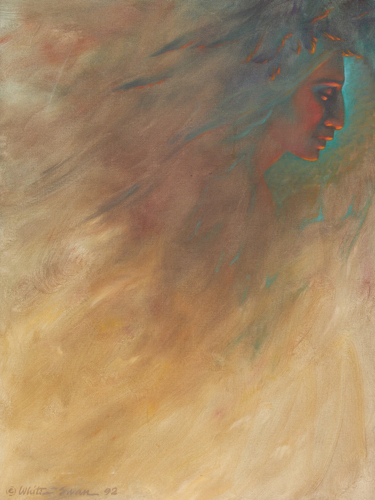 Whisper Profile Ethereal Figurative Portrait Painting