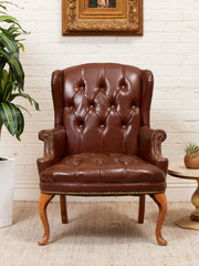 Medium Size Wing Back Leather Chair