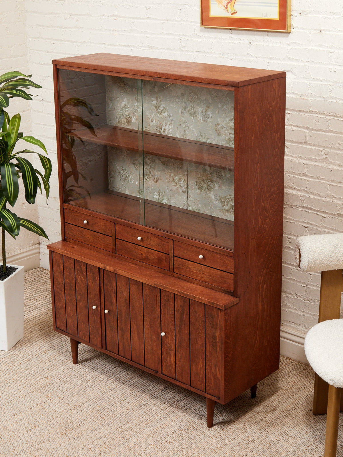 Mid Century Vintage Restored Hutch
