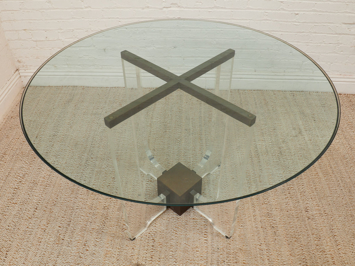 Philippe Jean French Style Mid-Century Modern Plexiglass Style Table