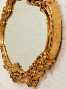 Louis XV Style Gilt Wall Mirror with Rococo Carved Floral Frame