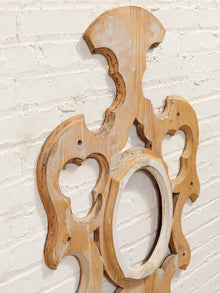 Vintage Carved Architectural Wall Mirror Frame in Unfinished Wood