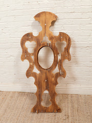 Vintage Carved Architectural Wall Mirror Frame in Unfinished Wood