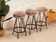 Set of 3 Brown Stools