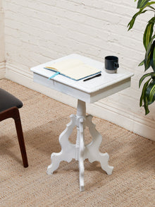White Antique Pedestal Desk
