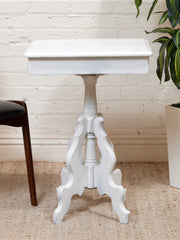 White Antique Pedestal Desk