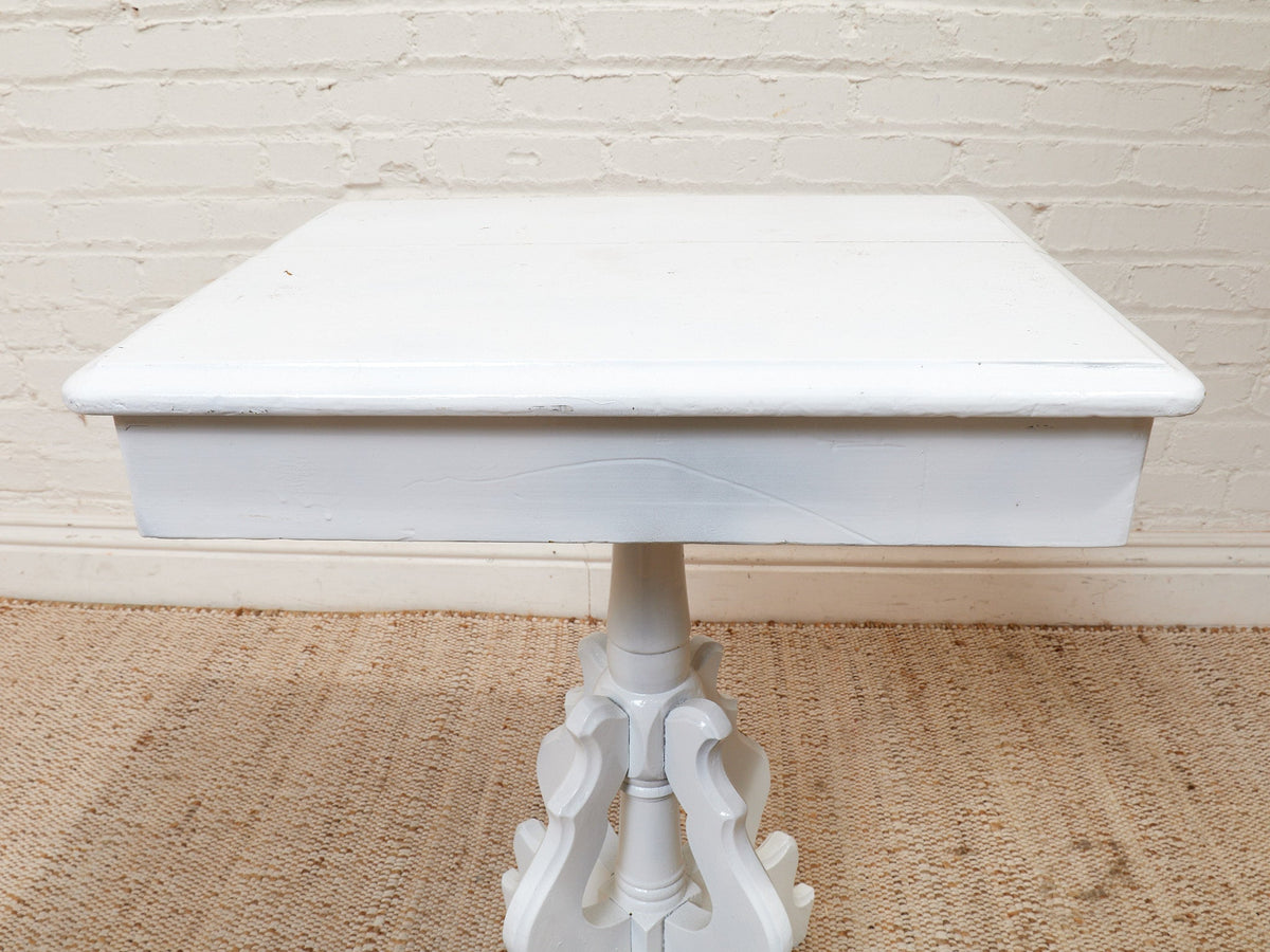 White Antique Pedestal Desk
