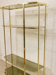 1970s Vintage Brass Etagere Display Shelf