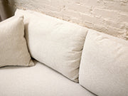 Modern Cream Tweed L-Shaped Sectional Sofa with Chaise